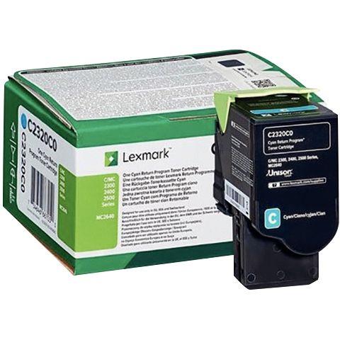Ref. 04215, Lexmark C2320C0 toner laser cyan  authentique, marque LEXMARK