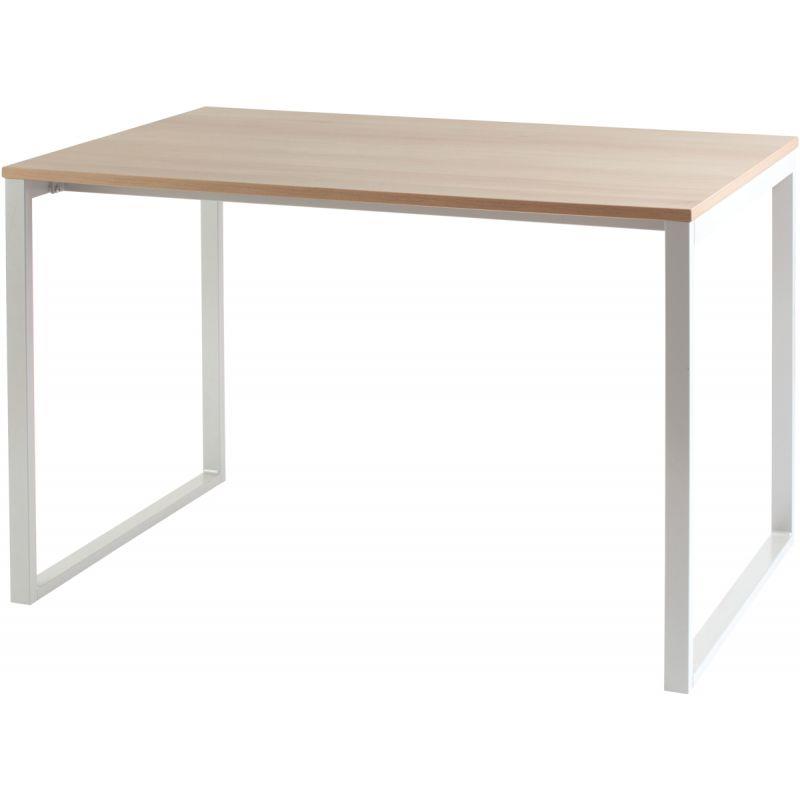 Ref. 05269, Bureau modulable plateau chêne/piètement blanc, marque PAPERFLOW