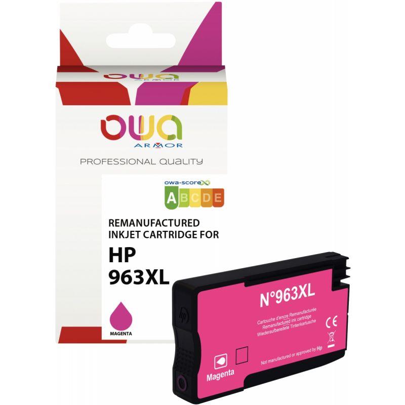 Ref. 07337, OWA Cartouche jet d''encre magenta haute capacité compatible HP 963XL (3JA28AE), marque ARMOR