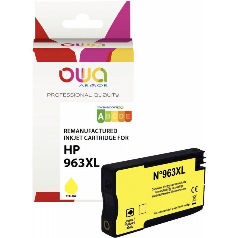 Ref. 07338, OWA Cartouche jet d''encre jaune haute capacité compatible HP 963XL (3JA29AE), marque ARMOR