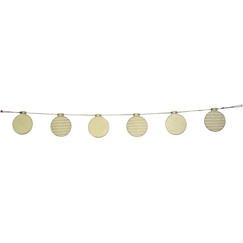 Image de  Guirlande 1 mètre avec 6 boules de Noël en bois 