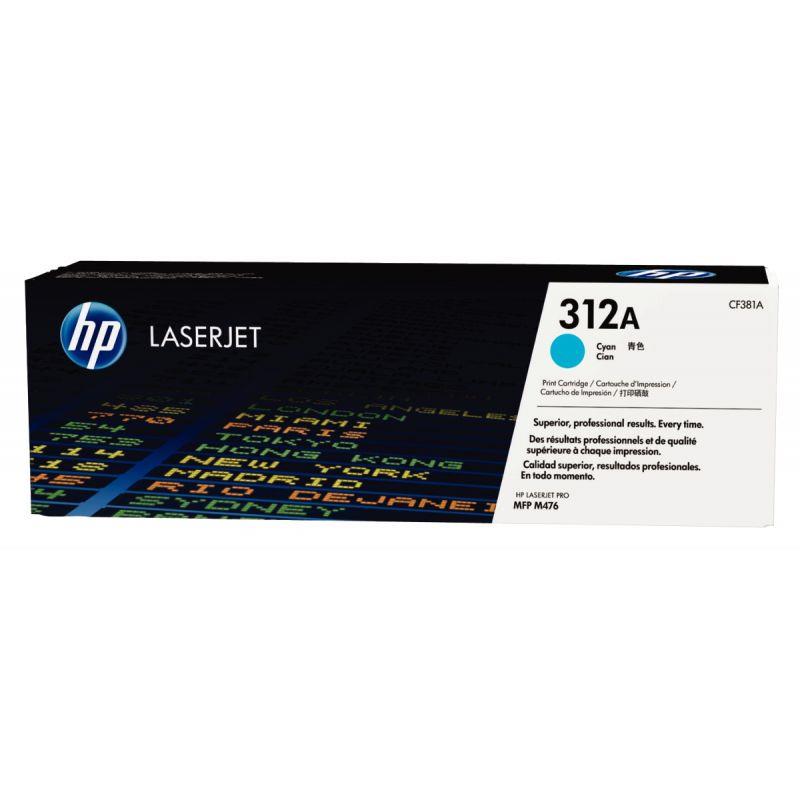 Ref. 25282, HP 312A toner cyan authentique (CF381A), Bleu, marque HP