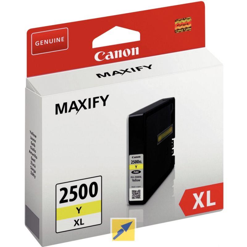 Image de  Canon 2500XL cartouche jet d''encre jaune haute capacité authentique (PGI2500Y XL) 