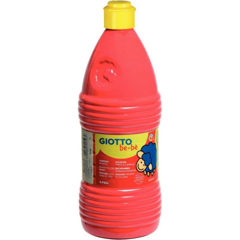 Ref. 28443, Flacon 1L de gouache GIOTTO bébé, rouge, marque GIOTTO
