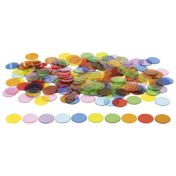 Ref. 3133099131021, Maxi-jetons translucides-10 couleurs, marque NATHAN