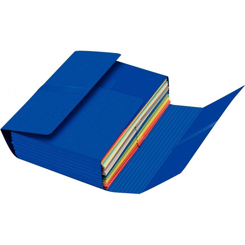 Ref. 31739, Chemise JUMBO EUROFOLIO+ avec 4 rabats et velcro, bleu, marque HAMELIN