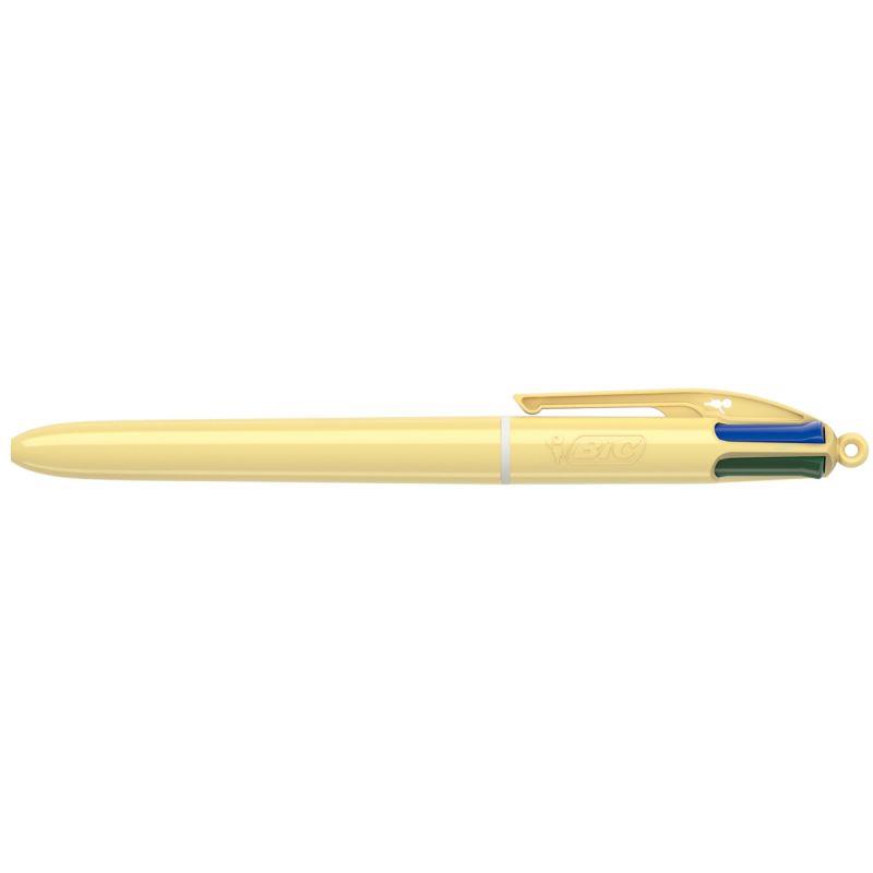 Ref. 55331, Stylo bille 4 couleurs pastel jaune, Jaune, marque BIC