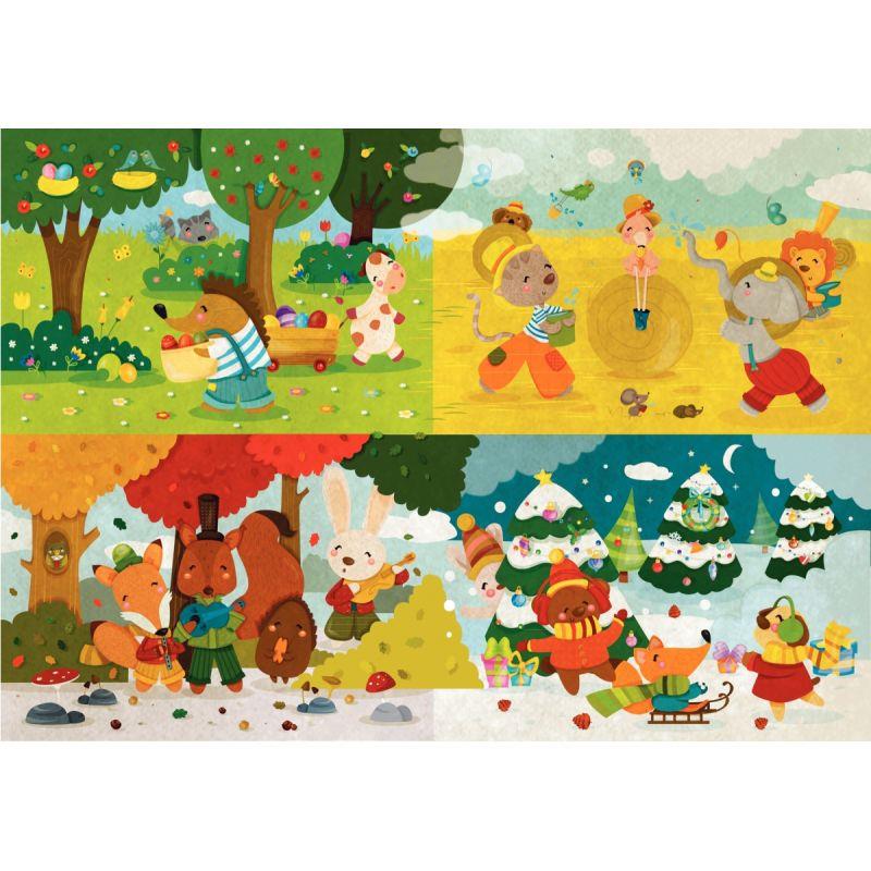 Ref. 55484, Puzzle en bois d''environ 24 pièces, les saisons, marque N.C