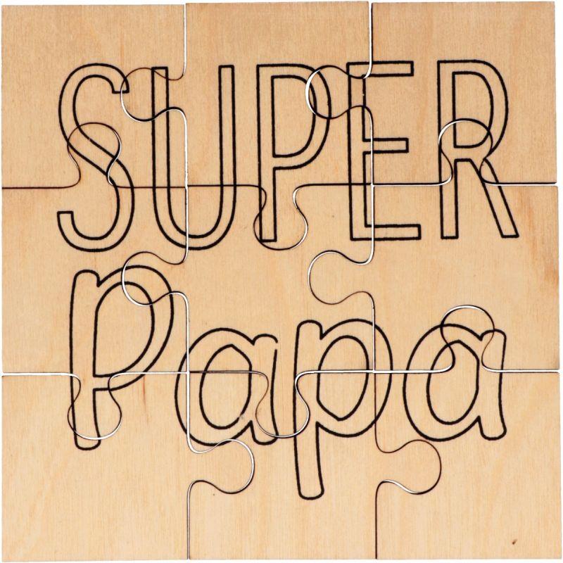 Ref. 55494, Puzzle en bois 9 pièces, Super Papa, marque N.C