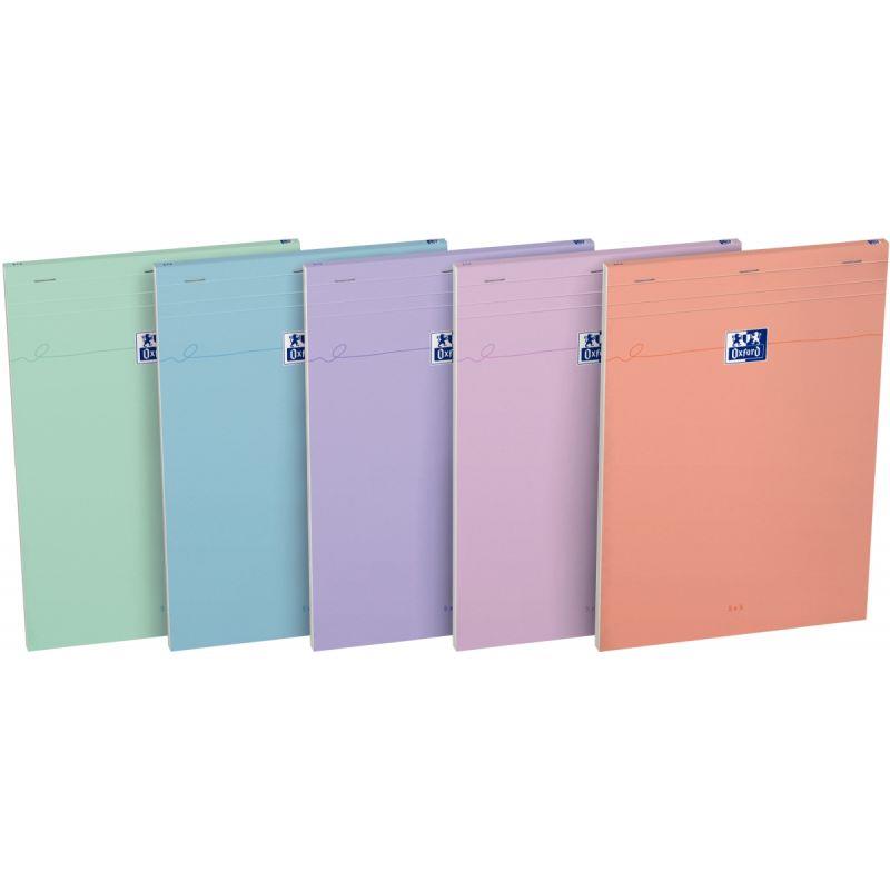 Image de  Bloc OXFORD SMART 80 feuilles, format A4, quadrillé 5x5, coloris pastel assortis 