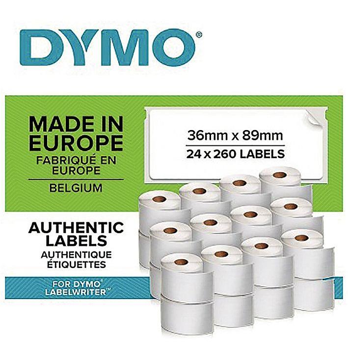 Ref. 55563, Paquet de 24 rouleaux soit 6 240 étiquettes d''adresse 36*89 mm, marque DYMO
