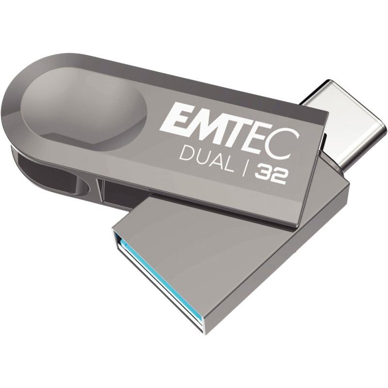 Ref. 55596, Clé USB 3.2 Emtec Dual 32 Go, marque EMTEC
