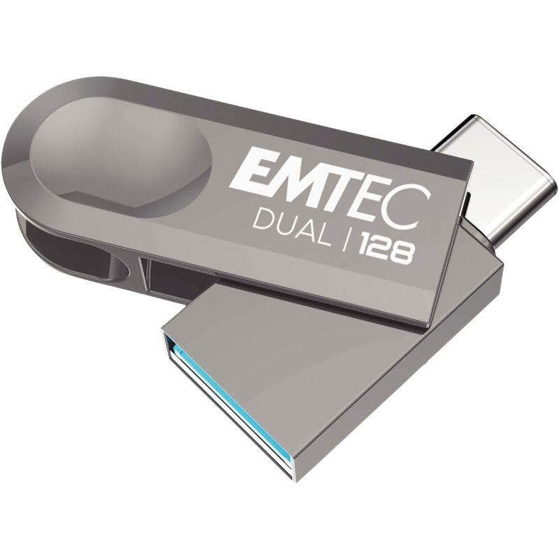Ref. 55599, Clé USB 3.2 Emtec Dual 128 Go, marque EMTEC
