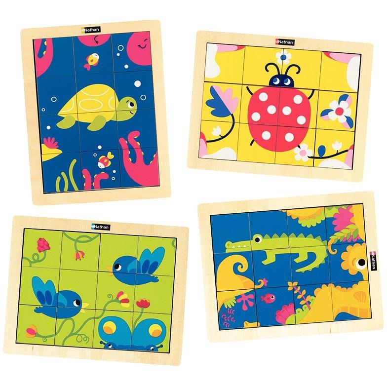 Image de  Lot de 4 puzzles magiques 12 pièces, les animaux 