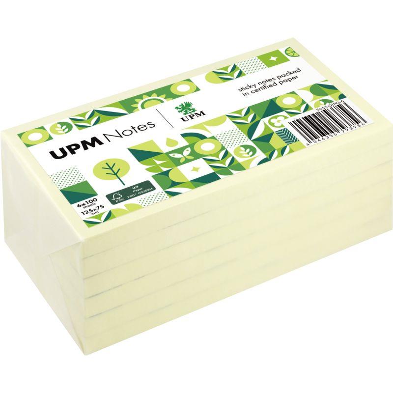 Image de  Lot de 6 blocs repositionnables 75x125mm. Coloris jaune 