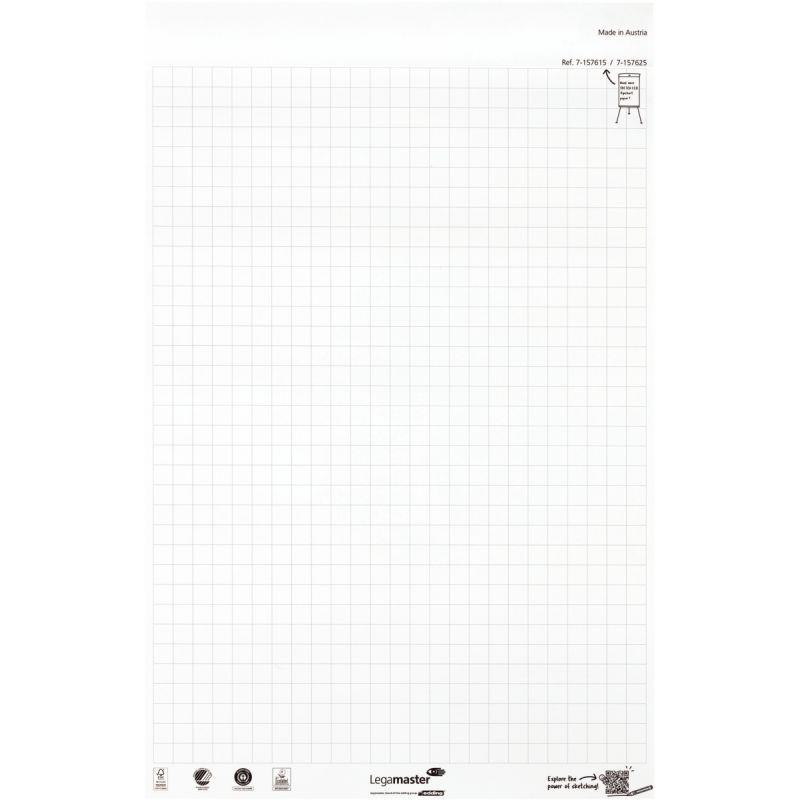 Ref. 55904, Carton de 5 recharges quadrillé pour chevalet de conférence Sketch Eco, marque LEGAMASTER