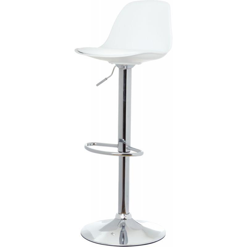 Ref. 55917, Lot de 2 tabourets Bobba blanc, marque PAPERFLOW