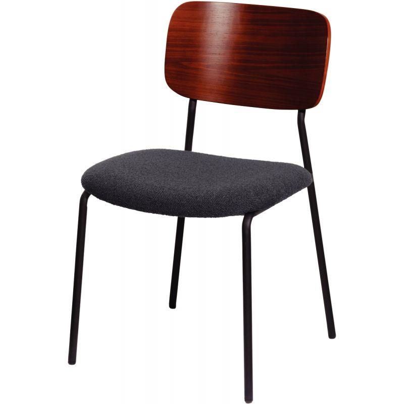 Ref. 55920, Lot de 2 chaises Lisa anthracite, marque PAPERFLOW