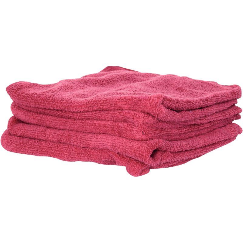 Ref. 56036, Paquet de 5 chiffons microfibres 280g 40x40 cm rouge, marque PRODIFA