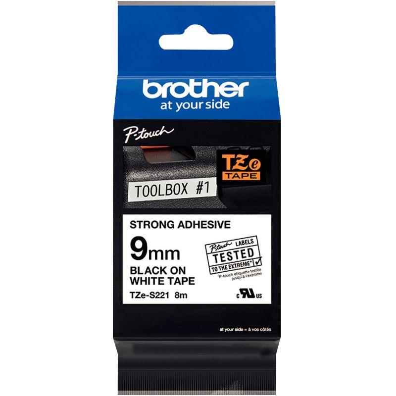 Ref. 56152, Recharge Brother TZE noir sur blanc 9 mm, marque BROTHER