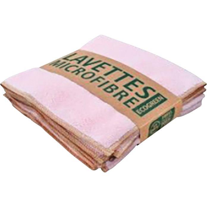 Ref. 56167, Lavette microfibre recyclée rose 38x38cm  220gr/m² - Lot de 5, marque N.C
