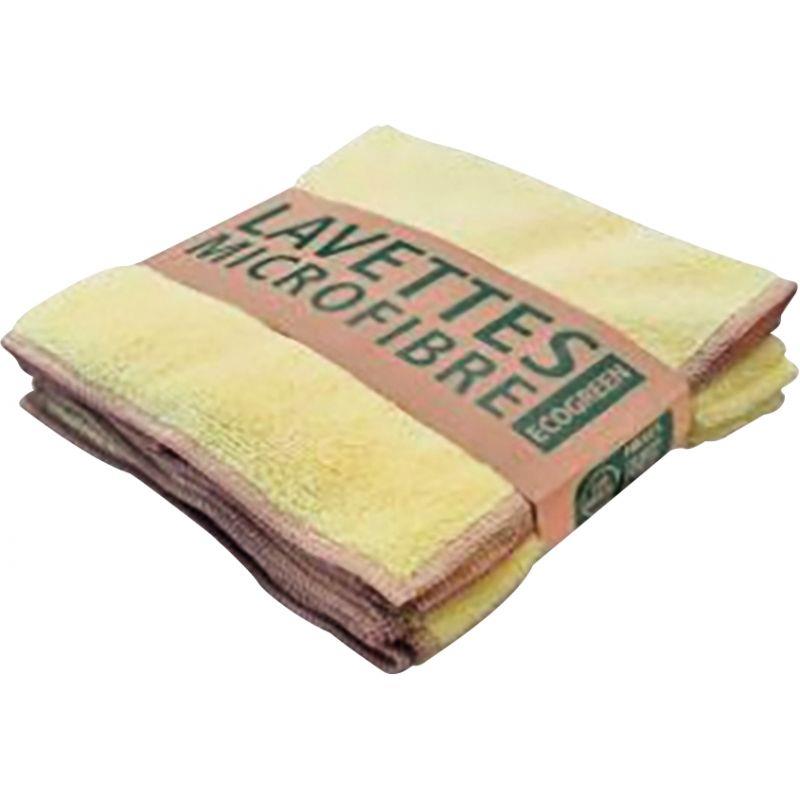 Ref. 56169, LAVETTE MICROFIBRE RECYCLEE JAUNE 38x38cm  220gr/m² - LOT DE 5, marque N.C