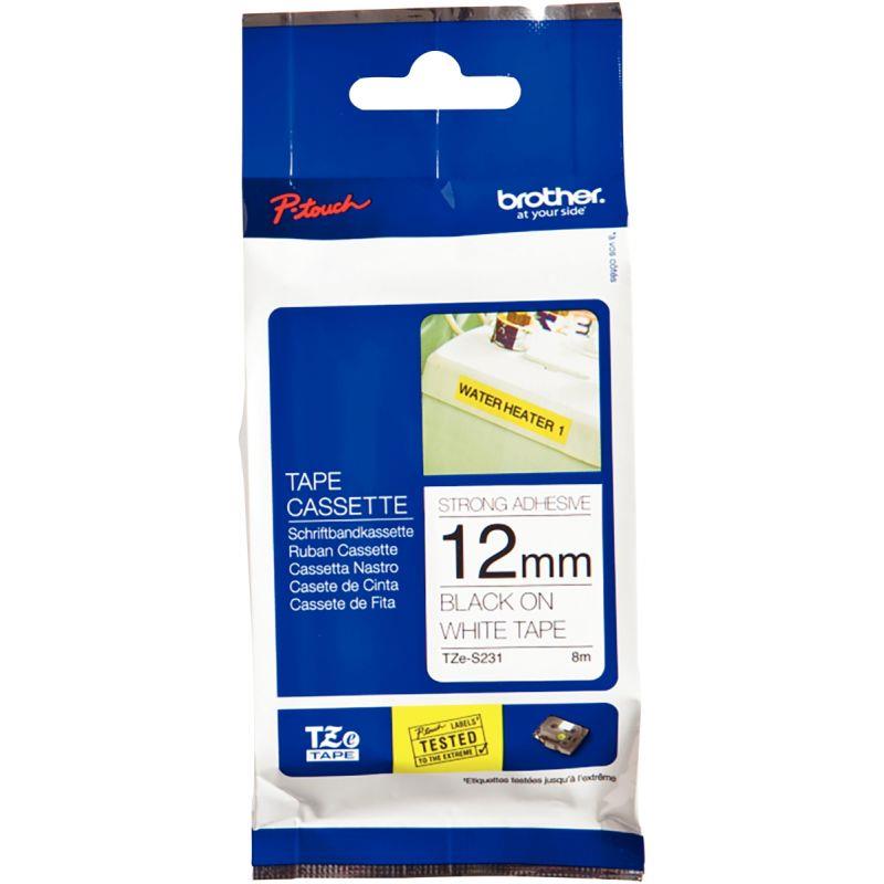 Ref. 56177, Recharge Brother TZE NR/BLC 12 mm, marque BROTHER