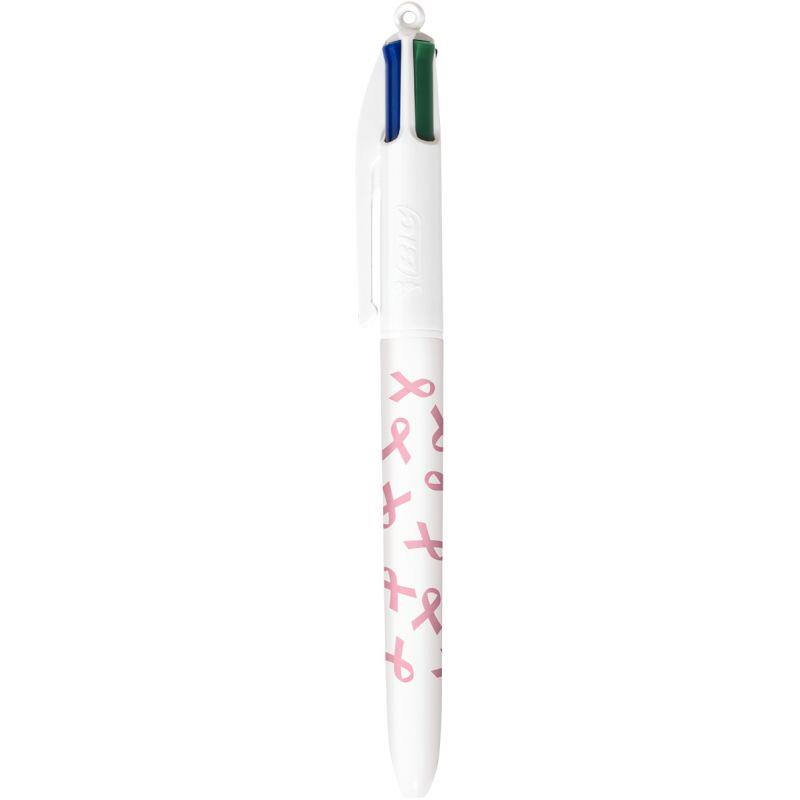 Ref. 56192, Stylo bille 4 couleurs rose ruban, marque BIC