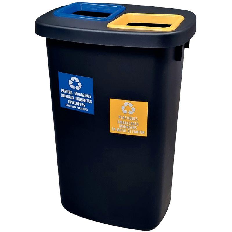 Ref. 56281, Poubelle ATRIUM DUO 2x45L + 2 clips et 2 étiquettes, marque COLDIS