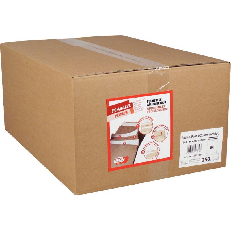 Ref. 56336, Carton 250 pochettes aller retour kraft 340 x 420 80BS, marque GPV