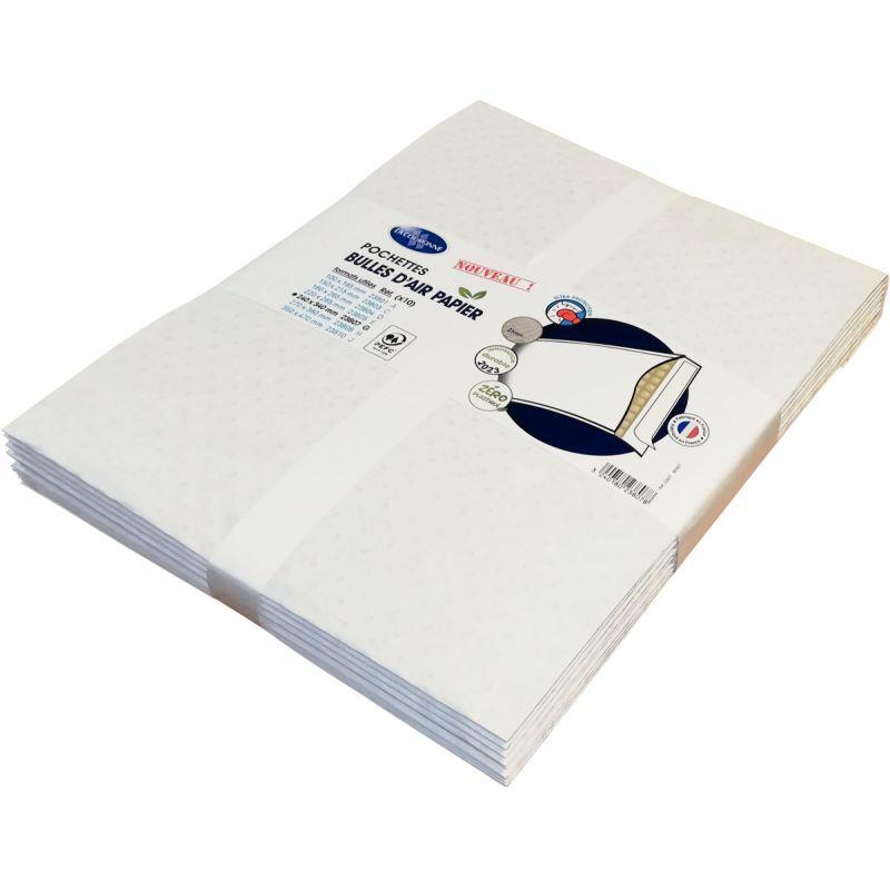 Ref. 56429, Paquet de 10 pochettes bulle air blanc  240 x 340 mm, marque LA COURONNE