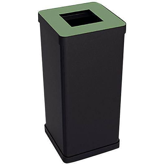 Image de  Poubelle tri sélectif 50L métal noir et vert 