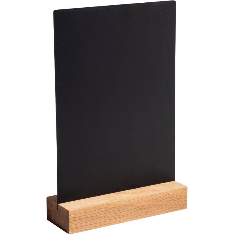 Ref. 56437, Porte menu ardoise sur pied en bois A5, marque EXACOMPTA