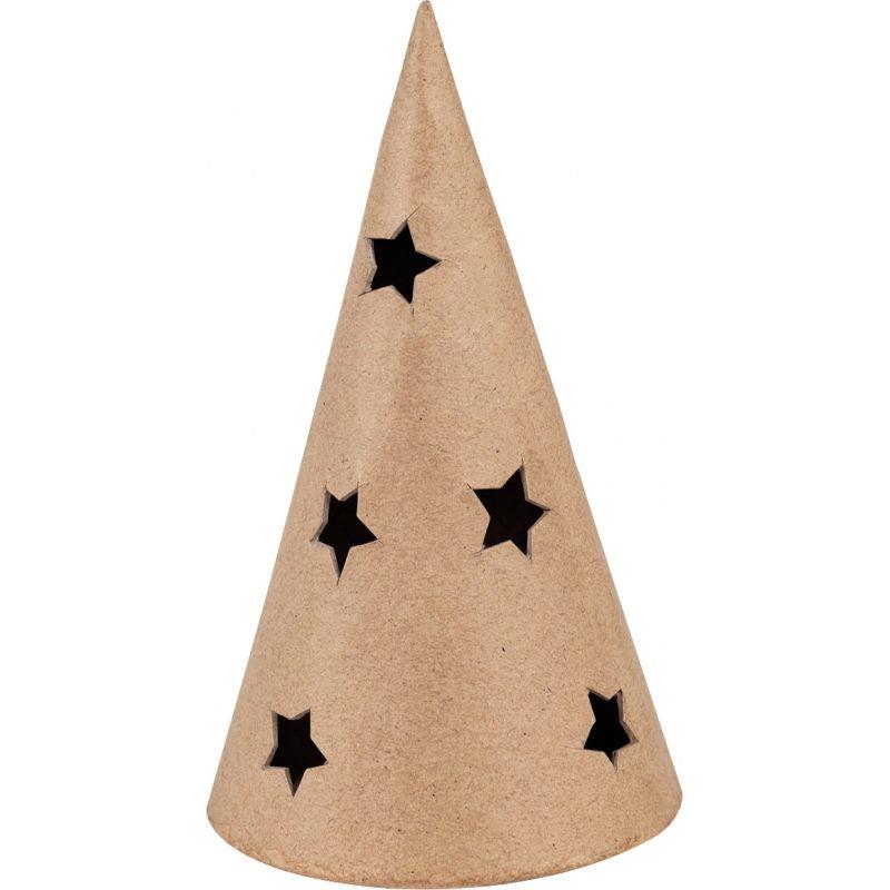 Image de  Lot de 5 bougeoirs sapins étoilés en carton 