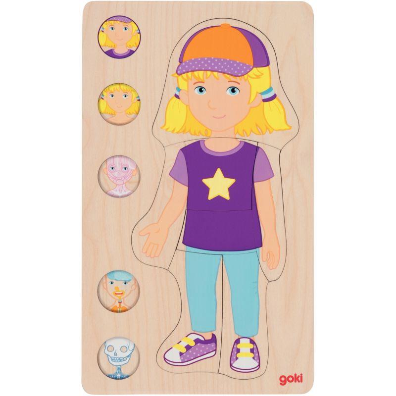 Image de  Puzzle 5 niveaux le corps humain, fille 