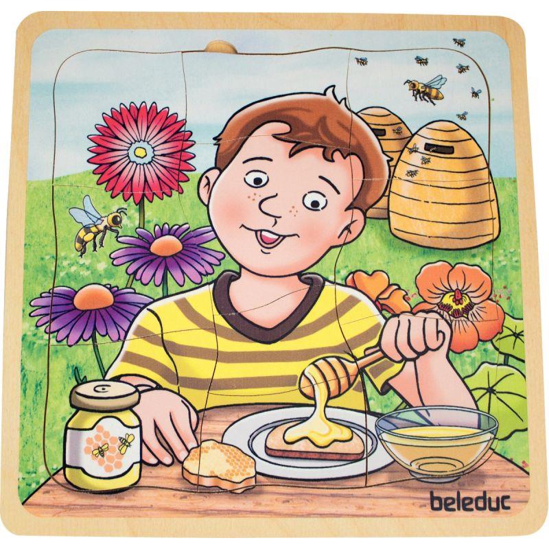 Image de  Puzzle 4 niveaux 28 pièces, le miel 