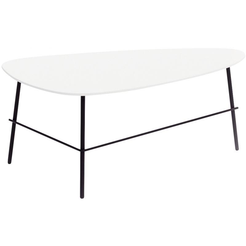 Ref. 56733, Table basse Galet allongée blanc, marque N.C