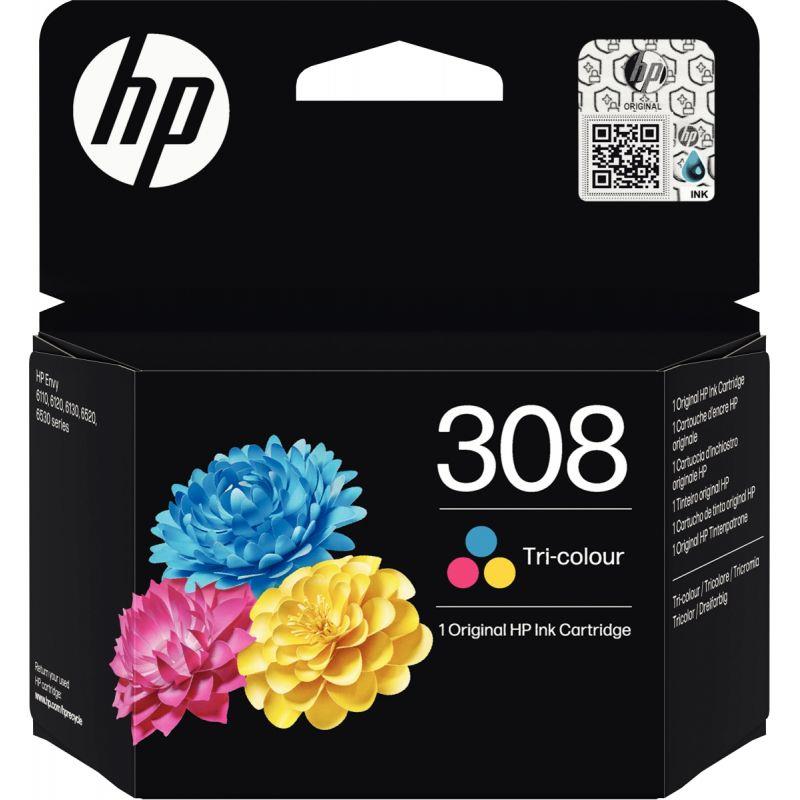 Ref. 56788, HP 308 cartouche d''encre trois couleurs authentique (7FP20U), marque HP