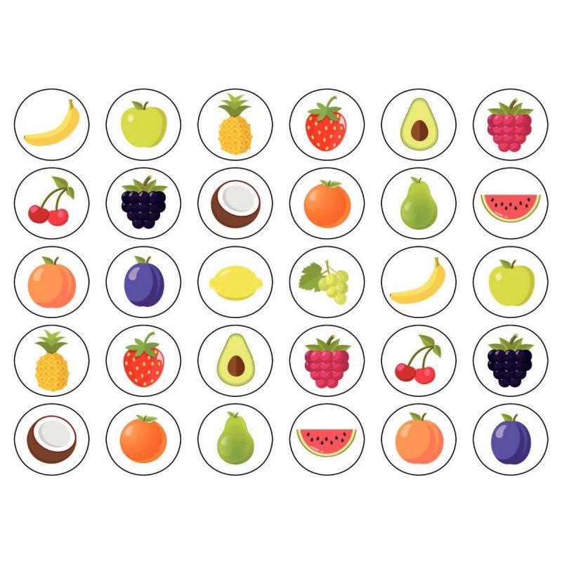 Image de  Rouleau de 900 gommettes fruits assorties 
