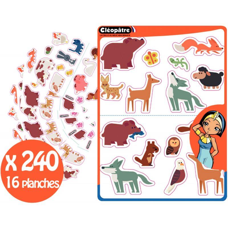 Image de  Pochette de 240 gommettes animaux 