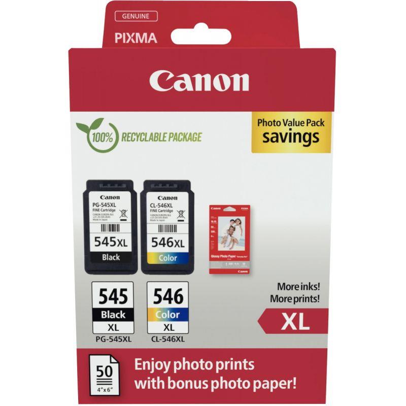 Image de  Canon 545XL/546XL lot 2 cartouches encre noir & couleurs hte capa authentique PG545XLBL/CL546XLCMJ 