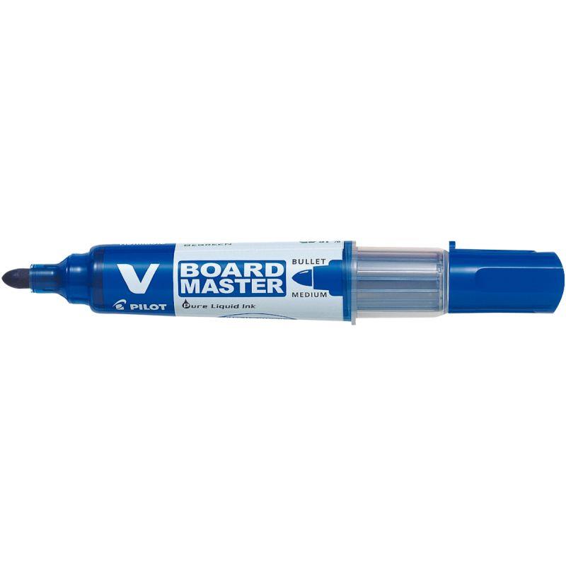 Ref. 61228, Boîte de 20 marqueurs V-Board pointe moyenne bleus dont 5 offerts, marque PILOT