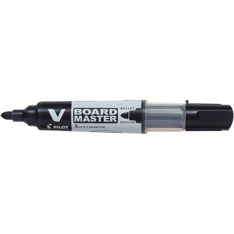 Ref. 61229, Boîte de 20 marqueurs V-Board pointe moyenne noirs dont 5 offerts, marque PILOT