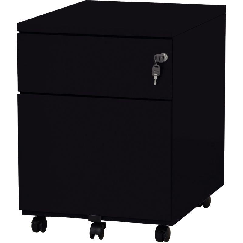 Ref. 61443, Caisson mobile professionnel en métal 2 tiroirs Noir, marque N.C