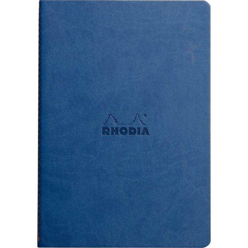 Image de  Carnet piqué 64 pages RHODIARAMA format A5, ligné, bleu saphir 