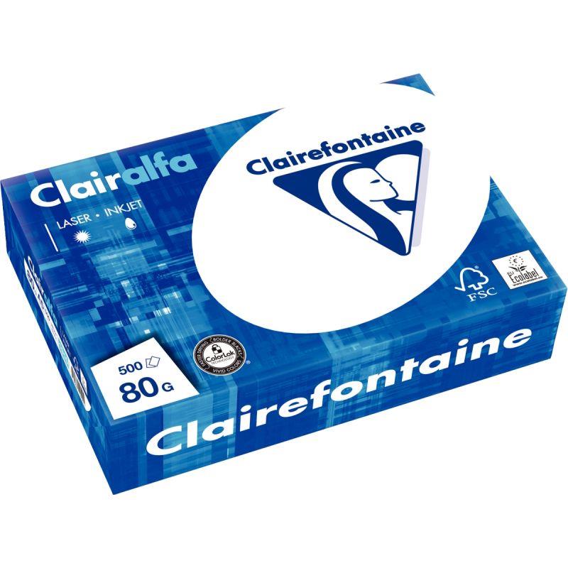 Ref. 75936, Ramette de 500 feuilles format A5 80g blanc CLAIRALFA, marque CLAIREFONTAINE