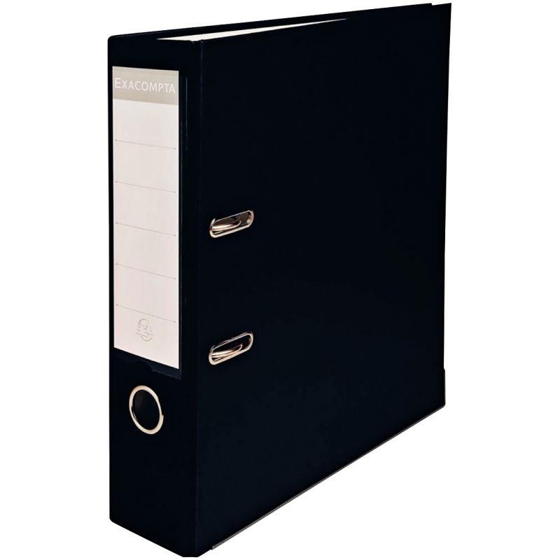 Ref. 75941, Classeur à levier pour format A4, dos 8 cm, noir, marque EXACOMPTA