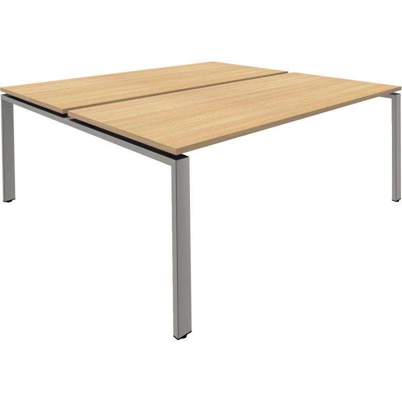 Ref. 92321, Bureau fixe départ L140cm Conect chêne clair / alu, marque N.C
