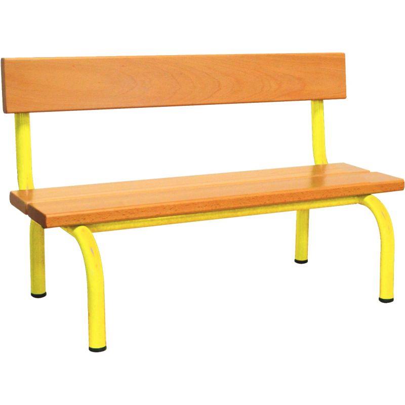 Ref. 92361, Banc avec dossier L120cm T2 jaune, marque N.C