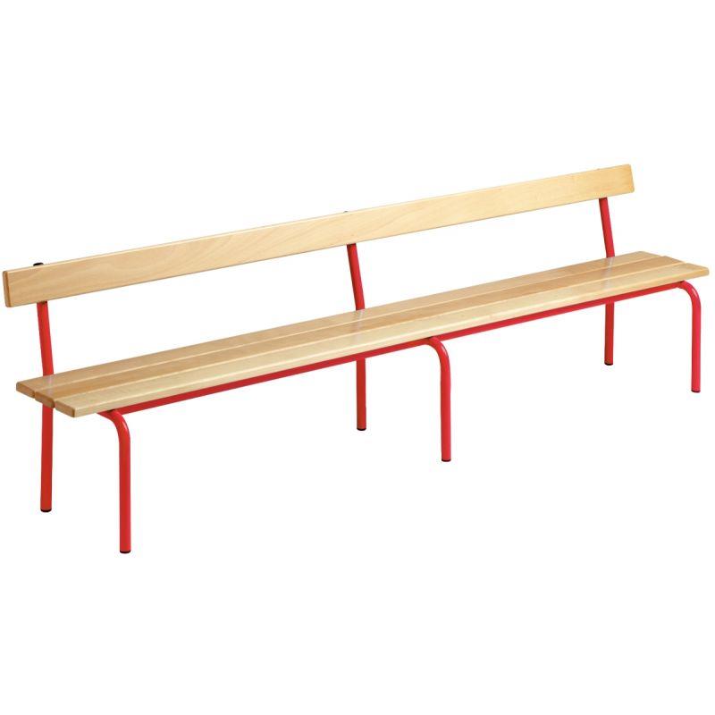 Ref. 92364, Banc avec dossier L200cm T2 rouge, marque N.C